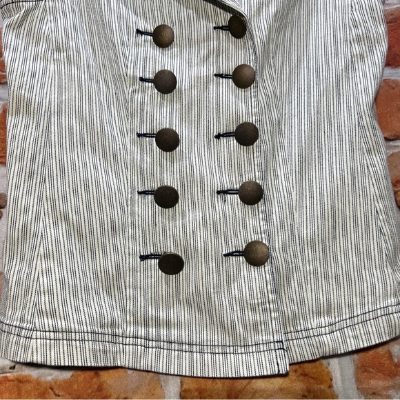 LAL Med Military Double Breasted Best Pinstriped Live A Little EUC - Picture 2 of 7